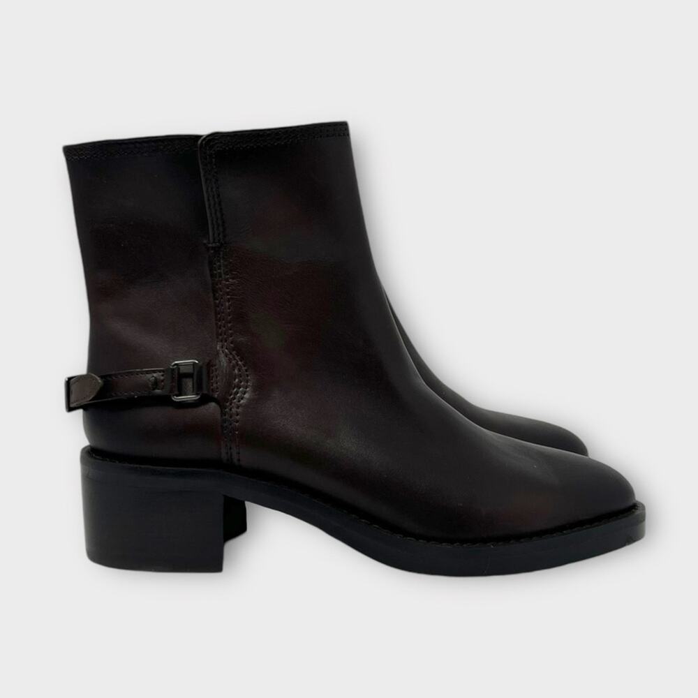 Franco Sarto Colt Leather Ankle Bootie in Brown Size 7 - Picture 2 of 10